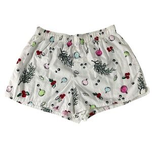 Colsie Holiday Pajama Sleep Shorts Women’s Medium Cotton Christmas Print Lounge